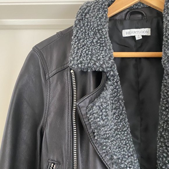 Heartloom Leather Jacket with Shearling Accent Size S - Picture 4 of 11